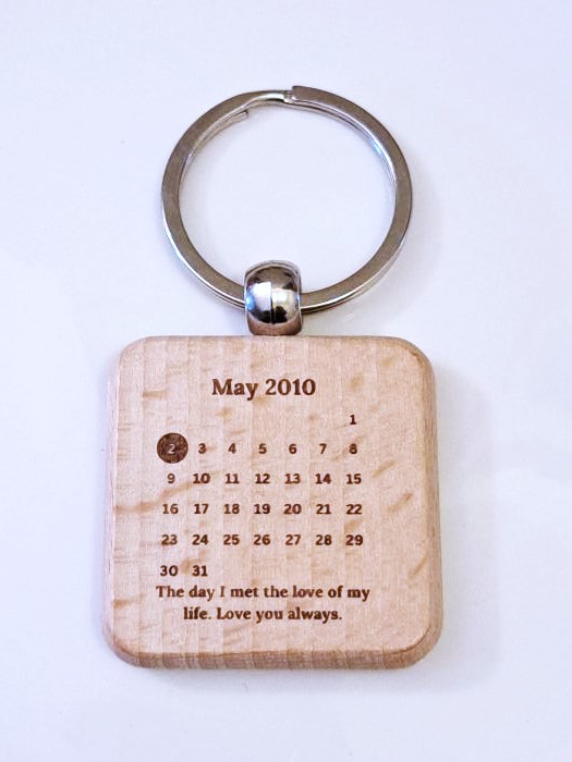 Special Date Wood Keychain
