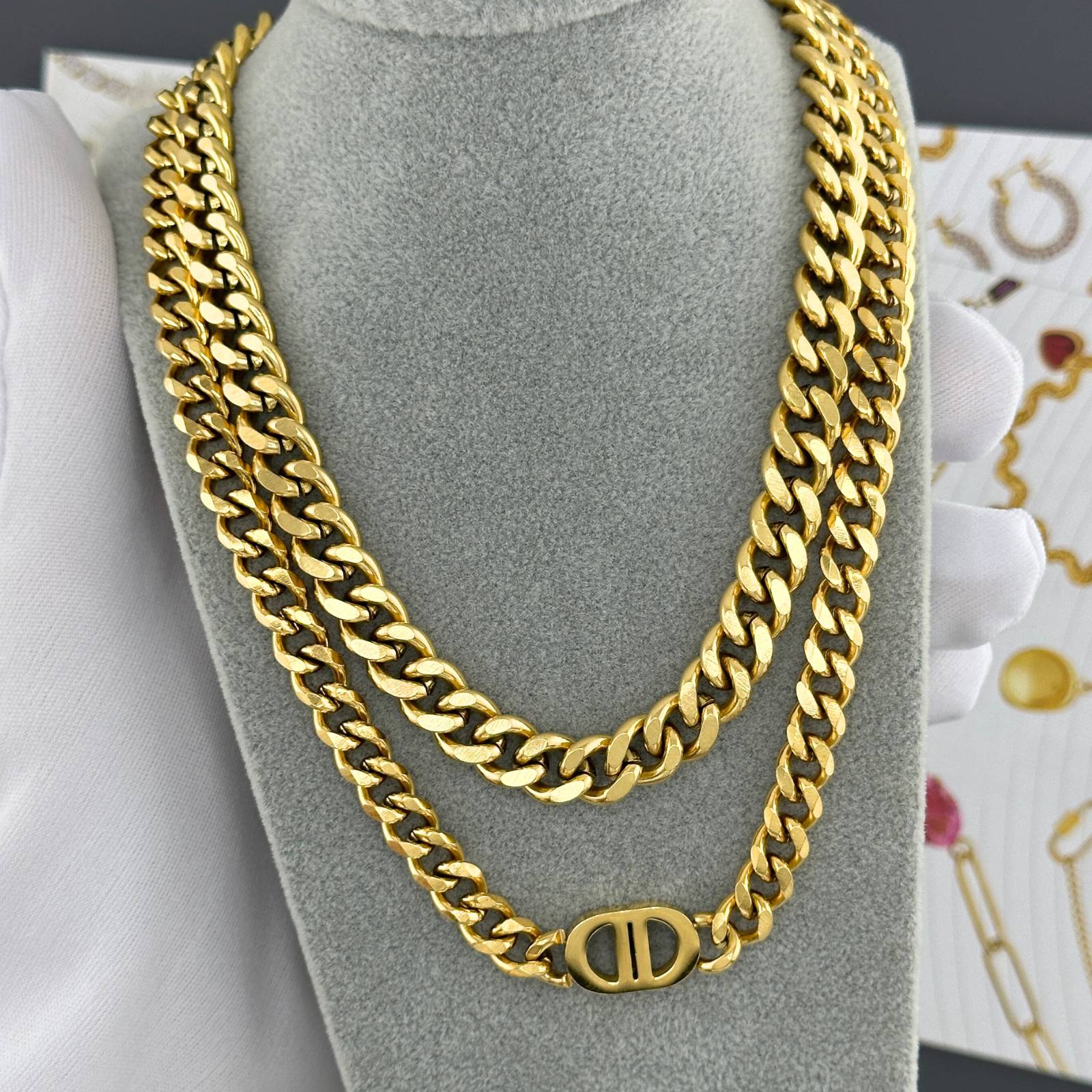 D & D Cuban Silver Chain Necklace - Image 3