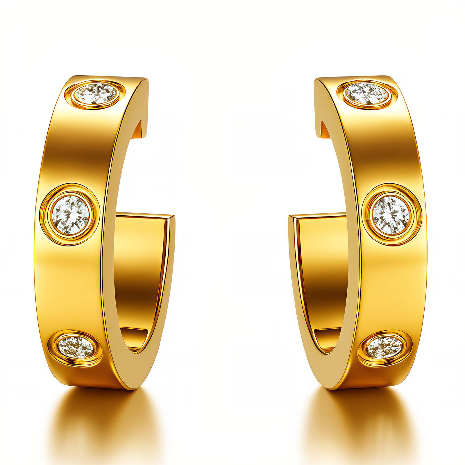 Pave Mini Hoop Gold Earrings