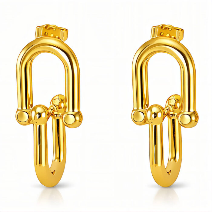 Horse Shoe Gold Earrings