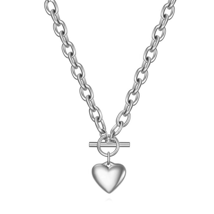 Heart Toggle Silver Necklace