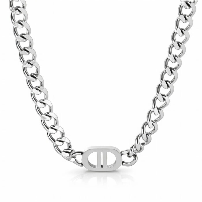 D & D Cuban Silver Chain Necklace