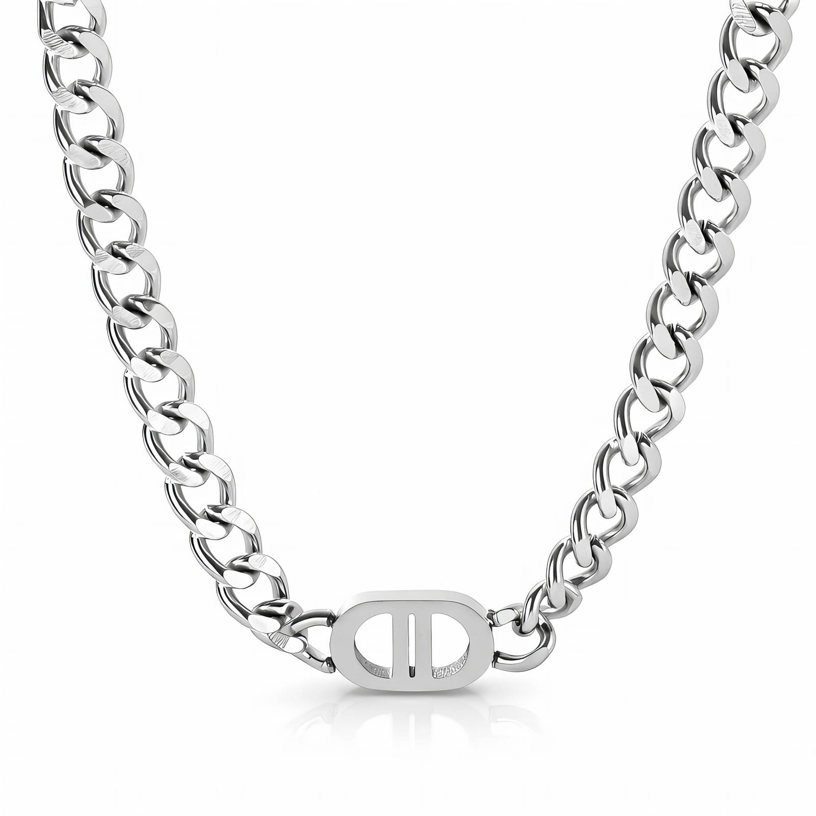 D & D Cuban Silver Chain Necklace
