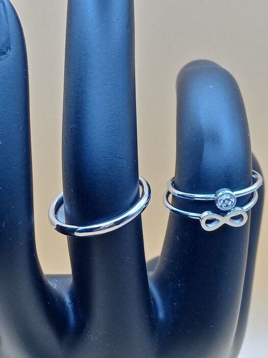 Dainty Stainless Steel Trio Ring Set