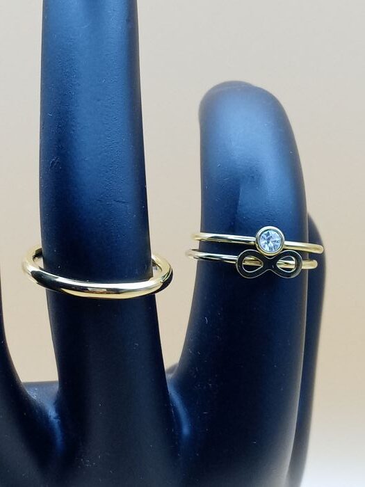 Dainty Gold Plated Stainless Steel Trio Ring Set